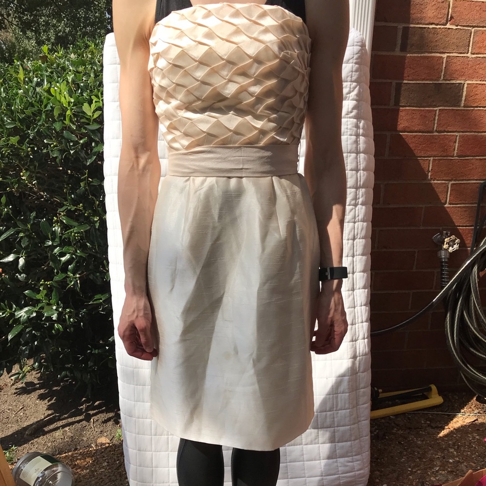 Clarisse light pink strappless bridesmaid dress